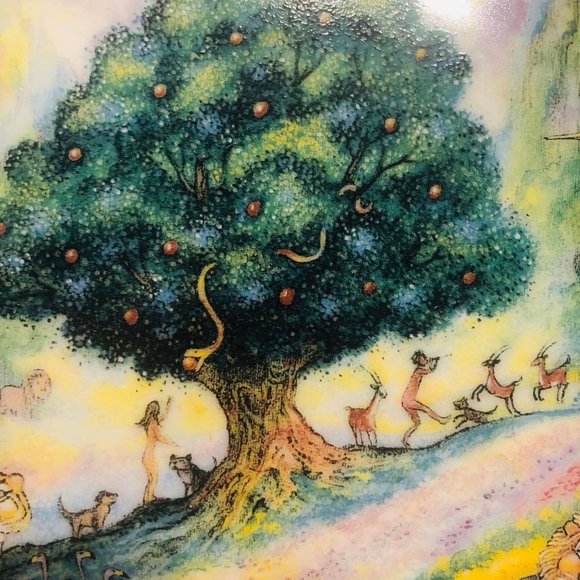 Vtg Bill Bell Art "Paradise" Porcelain Collectors Plate Numbered Religious - Picture 3 of 7